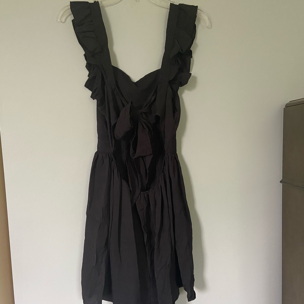 Open back tie little black dress